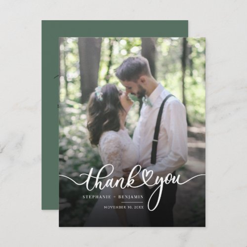 Modern Hand_Lettered Wedding Photo Thank You Note Card