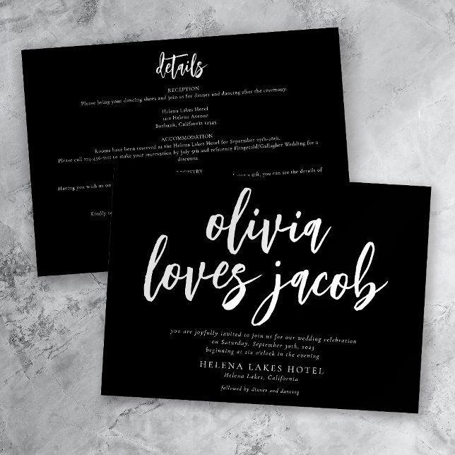 Modern Hand Lettering QR Code Casual Wedding Invitation (Creator Uploaded)