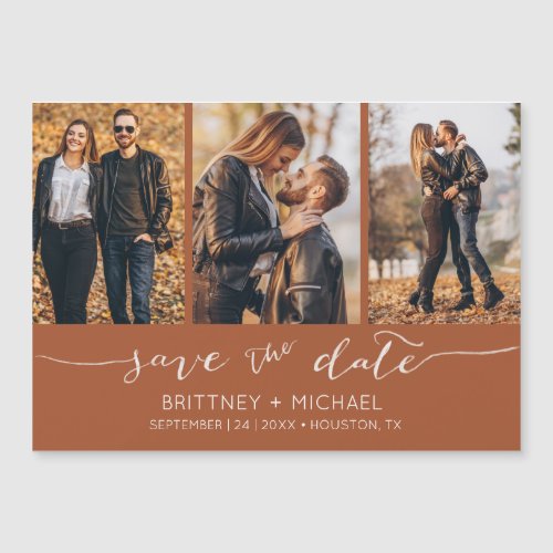 Modern Hand Lettering Save the Date Terracotta