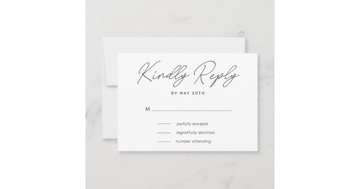 Modern Hand Lettering Wedding RSVP | Zazzle.com
