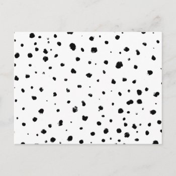 Modern Hand Made Black White Watercolor Polka Dots Postcard by pink_water at Zazzle