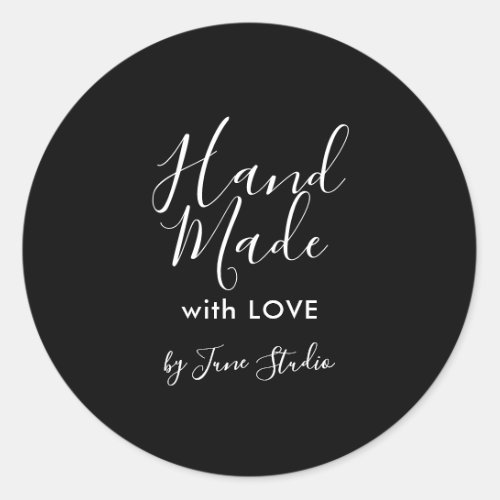 Modern hand made with love package sticker