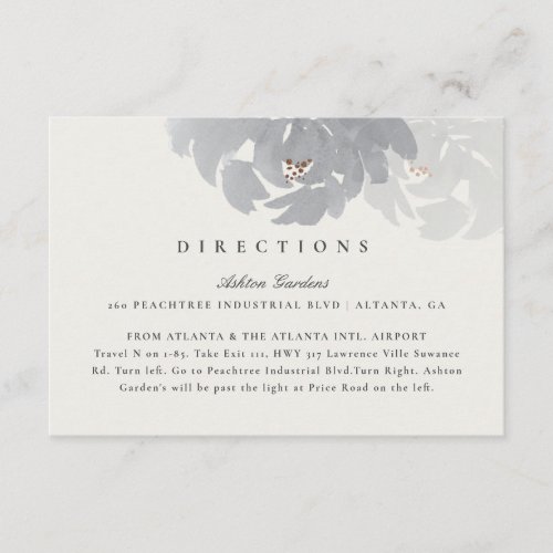 Modern Hand Painted Elegant Floral Wedding Details Enclosure Card