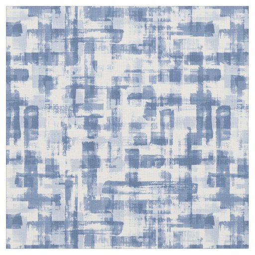 Modern hand painted in blue and white for sewing fabric
