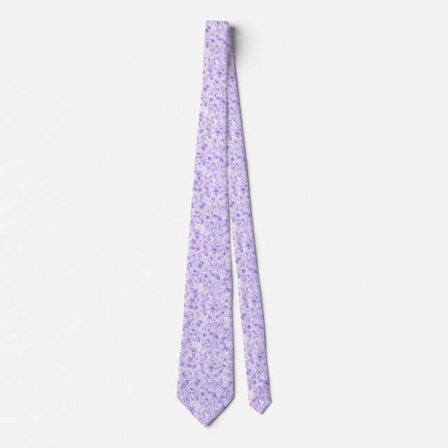 Modern hand painted watercolor pink floral tie (Front)