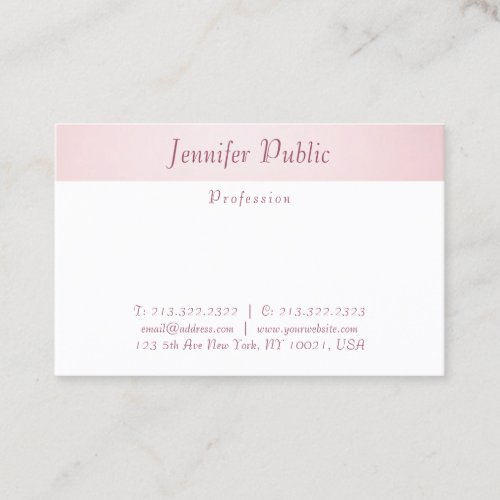 Modern Hand Script Elegant Rose Gold Trendy Simple Business Card