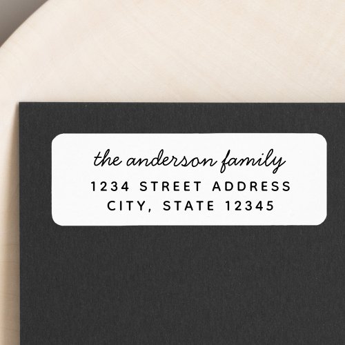 Modern Hand Script Family Return Address Label