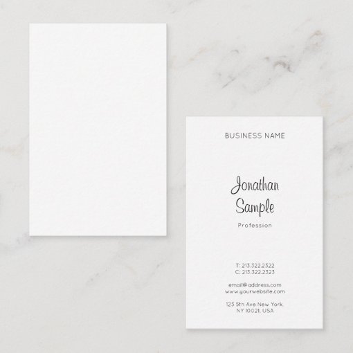 Modern Hand Script Name Text Template Simple Business Card | Zazzle