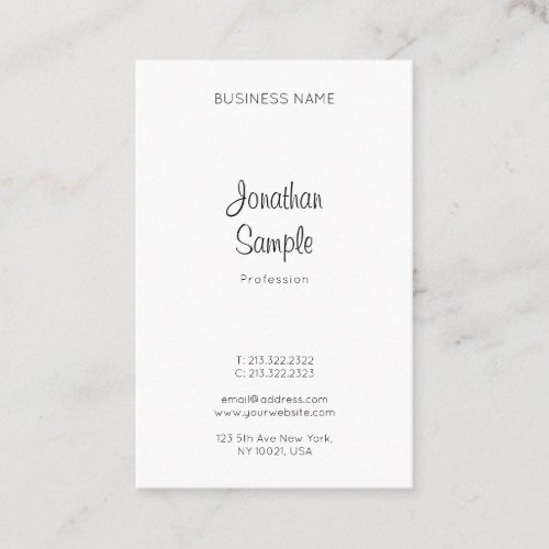 Modern Hand Script Name Text Template Simple Business Card