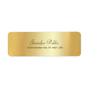 Modern Hand Script Simple Glamor Gold Template Label