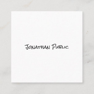 Modern Hand Script Template Trendy Professional Square Business Card
