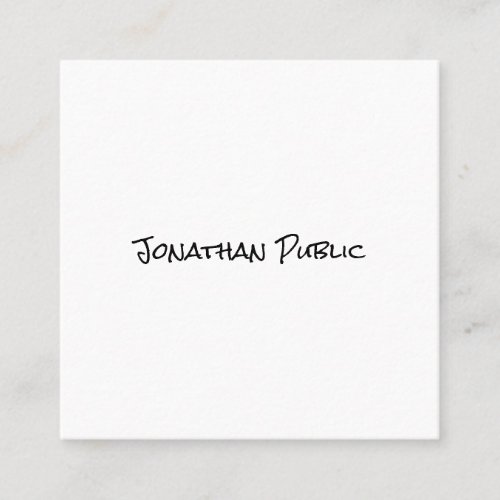 Modern Hand Script Template Trendy Professional Square Business Card