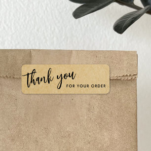 Modern Hand Script Thank You for Your Order Label
