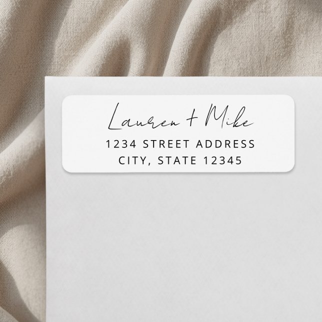 Modern Hand Script Wedding Return Address Labels (Creator Uploaded)