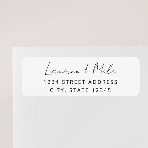 Modern Hand Script Wedding Return Address Labels