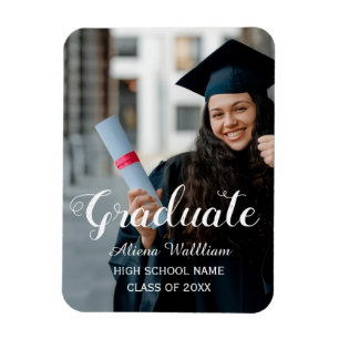 MODERN HAND WRITING GRADUATE CUSTOMIZING PHOTO MAGNET