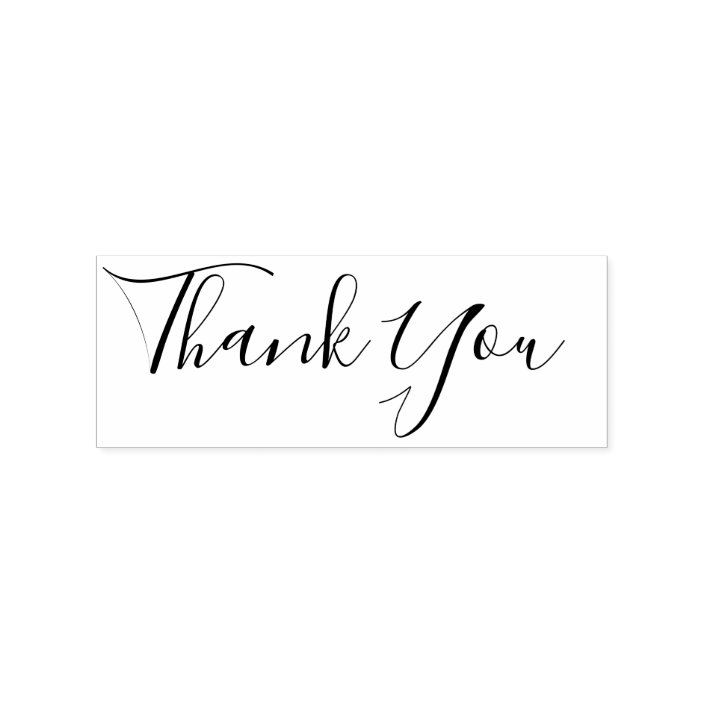 Modern Hand Writing Thank You Script Rubber Stamp | Zazzle.com
