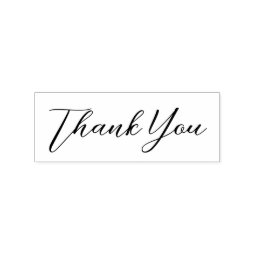 Modern Hand Writing Thank You Script Rubber Stamp | Zazzle