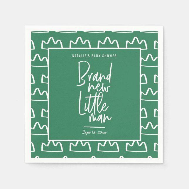 Modern hand written baby shower napkins (Front)