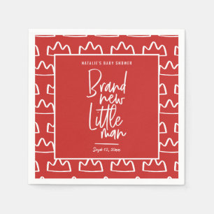 Modern hand written baby shower napkins