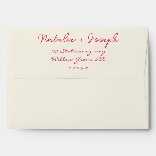 Modern Hand_Written Bright Fun Retro Wedding  Envelope