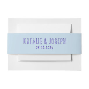 Modern Hand-Written Colorful Bold Retro Wedding Invitation Belly Band