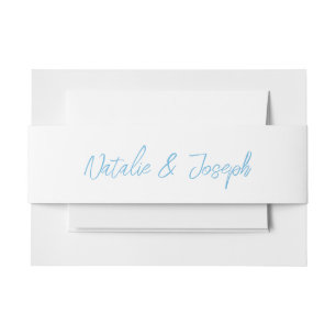Modern Hand Written Retro Italian Unique Wedding Invitation Belly Band