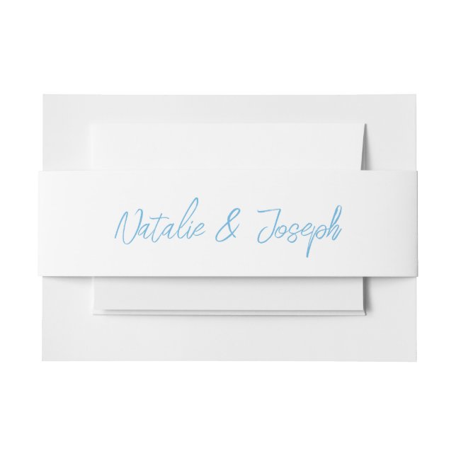 Modern Hand Written Retro Italian Unique Wedding Invitation Belly Band (Front Example)