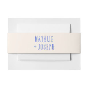 Modern Hand Written Retro Vintage Bold Wedding Invitation Belly Band