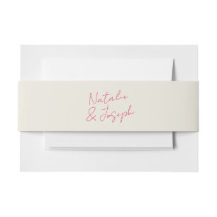 Modern Hand Written Retro Whimsical Bright Wedding Invitation Belly Band