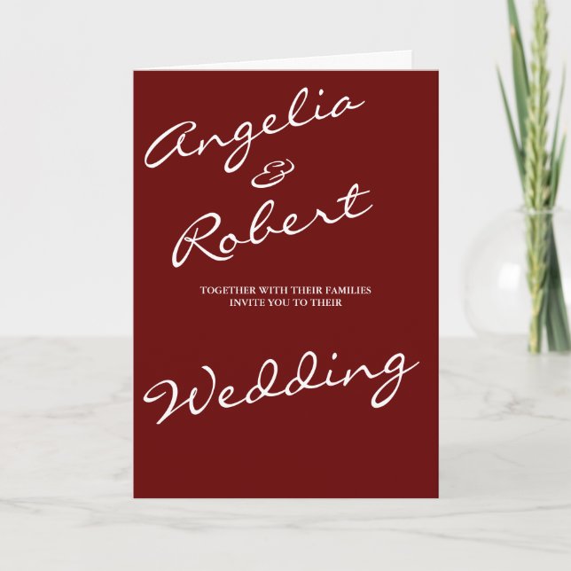 Modern Hand Written White Script Photo Wedding Invitation (Front)