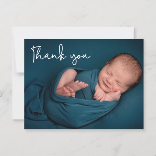 Modern Handlettering Baby Photo thank baby shower Postcard