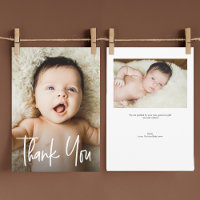 Modern Handlettering Custom 2 Photos Baby Shower 