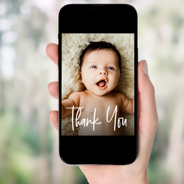 Modern Handlettering Custom Baby Shower Photo Invitation (Front Digital)