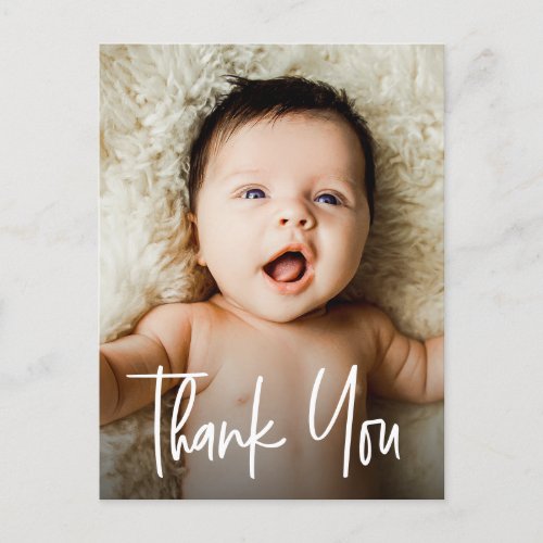 Modern Handlettering Custom Baby Shower Photo Postcard