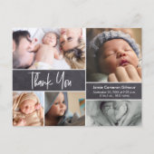 Modern Handlettering Photo Collage Baby Shower Invitation Postcard (Front)