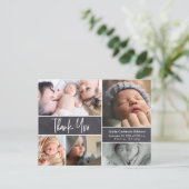 Modern Handlettering Photo Collage Baby Shower Invitation Postcard (Standing Front)