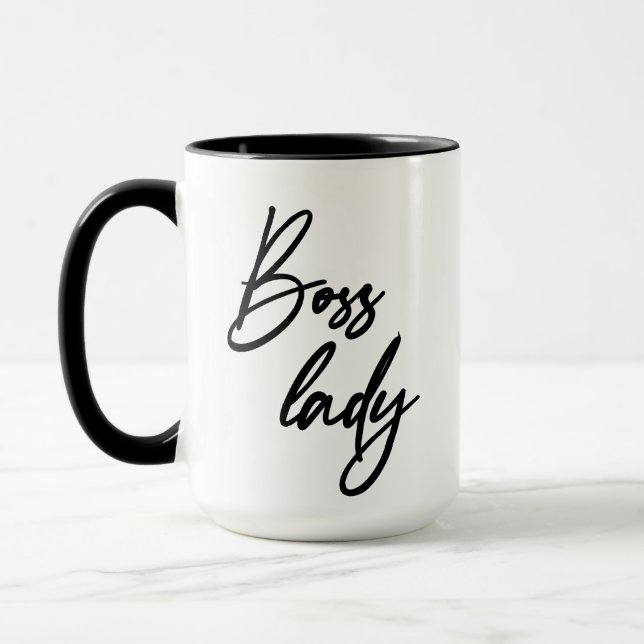 Modern handlettering script Boss Lady  Mug (Left)