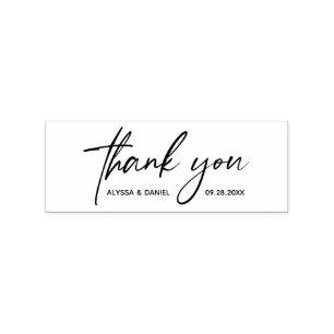 Modern handlettering thank you script wedding  rubber stamp