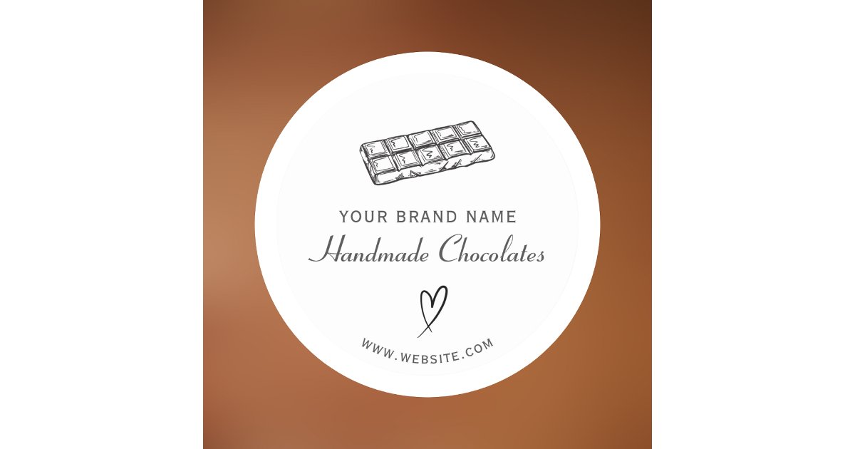 Modern Handmade Chocolate script Typo Sticker | Zazzle