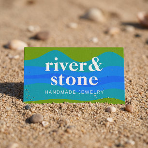 Modern Handmade Jewelry Coastal Waves Business Card
