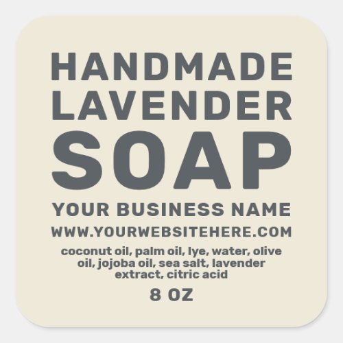 Modern Handmade Lavender Soap Antique White Square Sticker