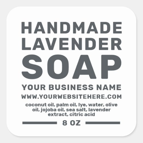 Modern Handmade Lavender Soap Black White Square Sticker