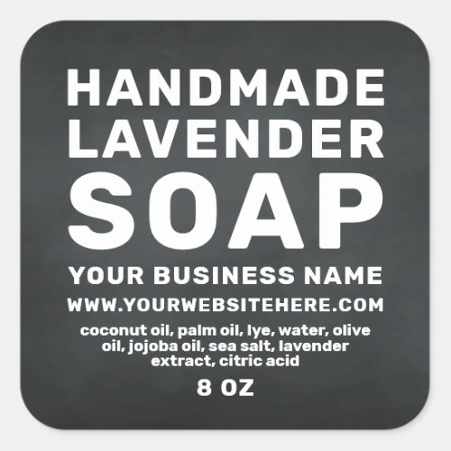 Modern Handmade Lavender Soap Chalkboard Square Sticker