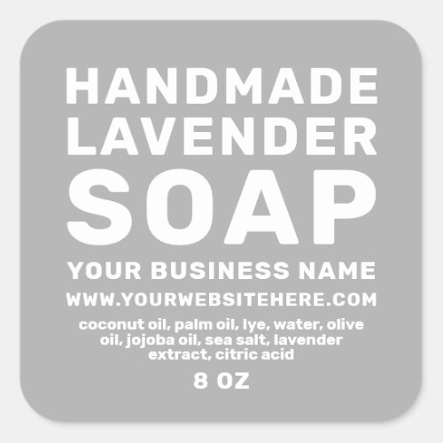 Modern Handmade Lavender Soap Concrete Gray Square Sticker