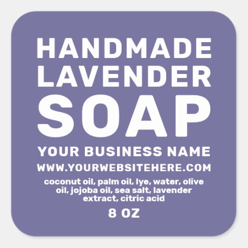 Modern Handmade Lavender Soap Corsican Blue Square Sticker