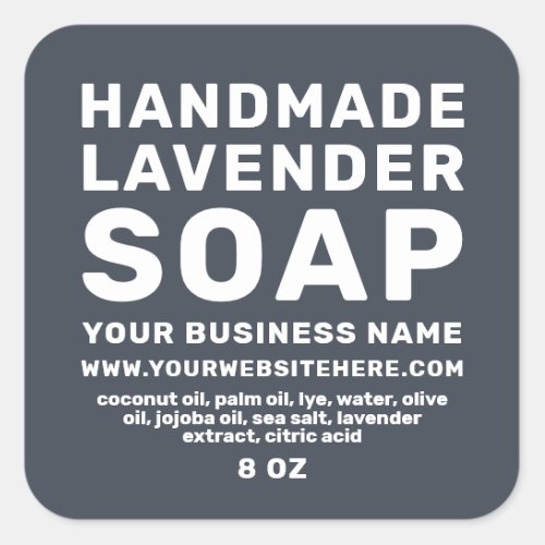 Modern Handmade Lavender Soap Dark Blue Square Sticker