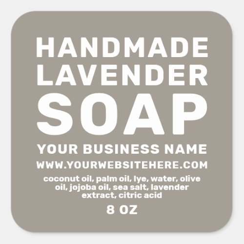 Modern Handmade Lavender Soap Felted Wool Gray Square Sticker