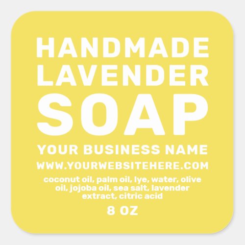 Modern Handmade Lavender Soap Illuminating Yellow Square Sticker