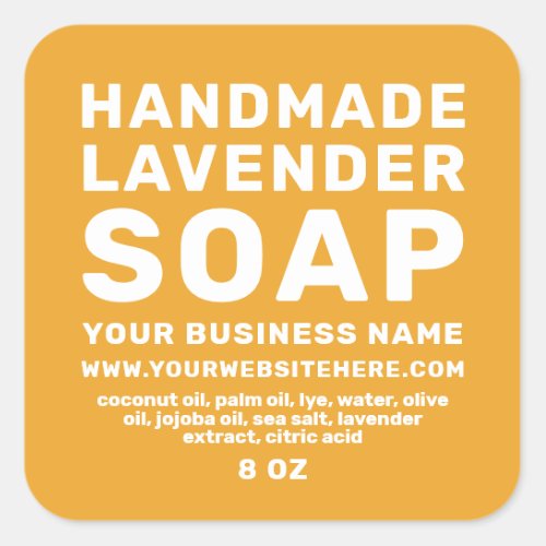 Modern Handmade Lavender Soap Mellow Yellow Square Sticker